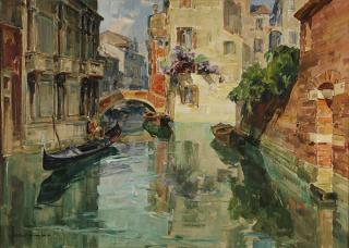 Appraisal: Painting Angelo Brombo Angelo Brombo Italian - Venice Canal oil