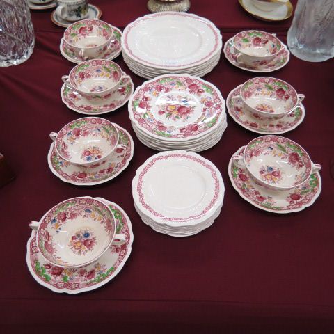 Appraisal: pcs Johnson Brothers Dinnerware Dorchester and others red on white