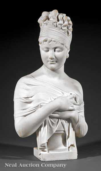 Appraisal: A French Statuary Marble Bust of Mme R camier th