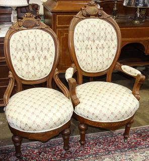 Appraisal: lot of American Renaissance Revival parlor chairs each having a