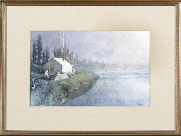 Appraisal: Thomas Aquinas Daly American New York b Nushagak Sauna watercolor