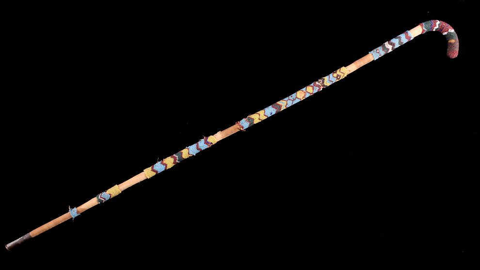 Appraisal: Sioux Fully Beaded Walking Cane c 's This is an