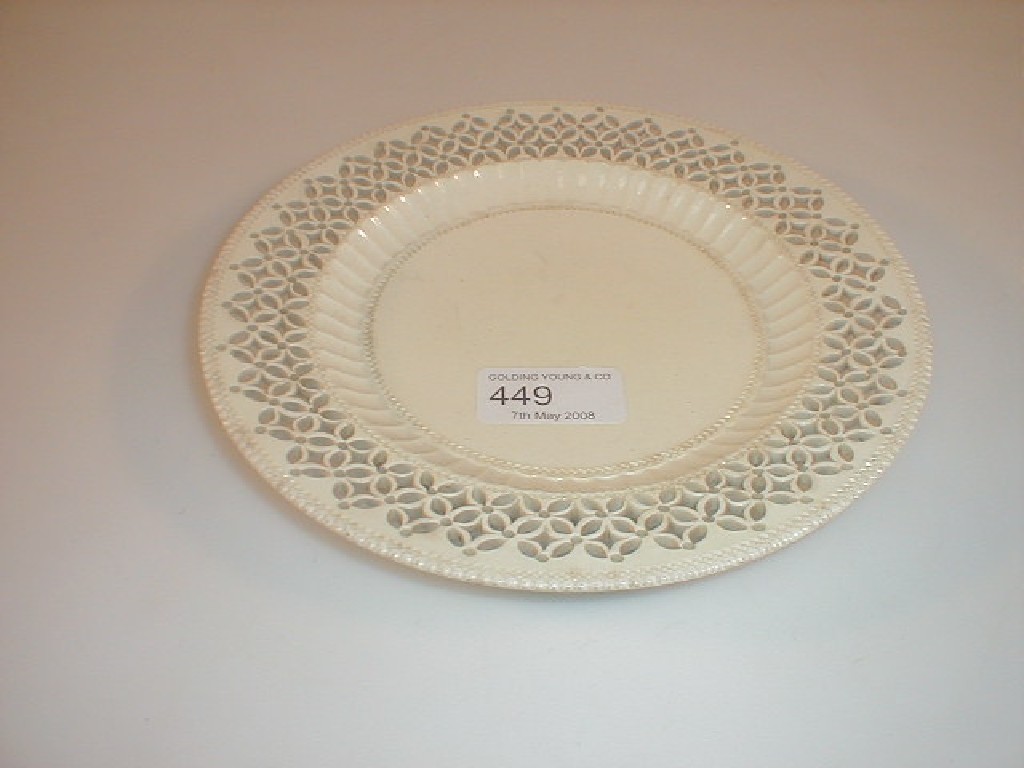 Appraisal: A fine pierced thC creamware plate diameter