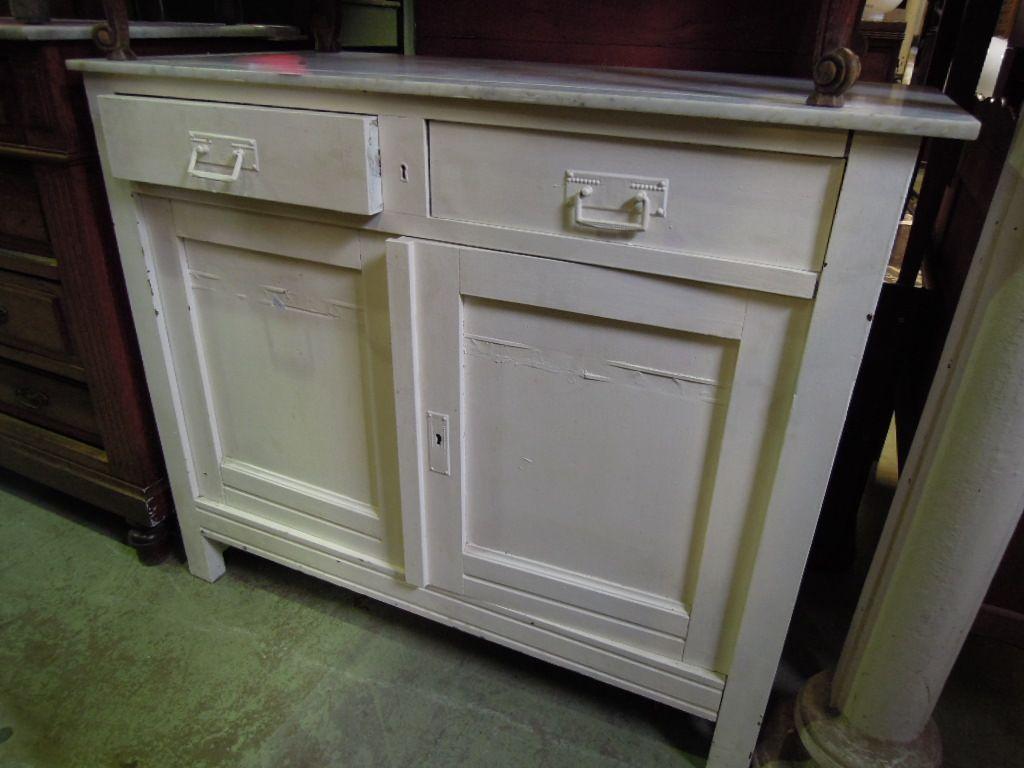 Appraisal: A painted pine side cupboard enclosed by a pair of