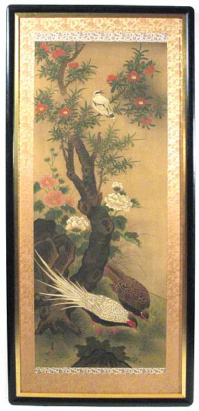 Appraisal: A Japanese Kakimono painted hanging scroll th century framed height