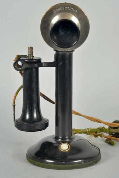 Appraisal: Connecticut Manual Candlestick Telephone Circa Black brass Western Electric candlestick