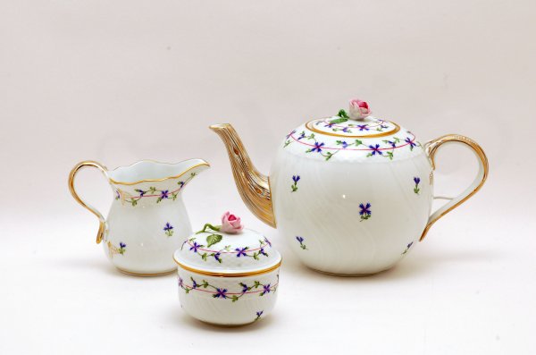 Appraisal: Herend three piece tea set comprised of teapot creamer and