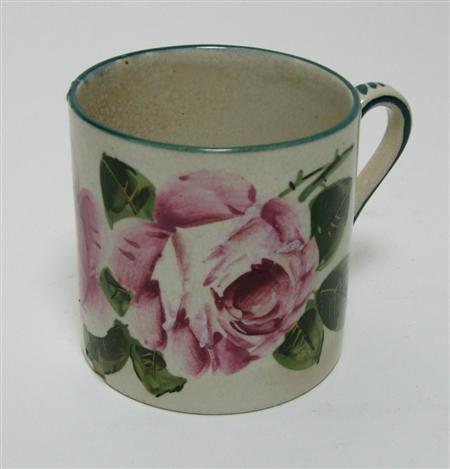 Appraisal: WEMYSS SMALL MUG EARLY TH CENTURY decorated with cabbage roses