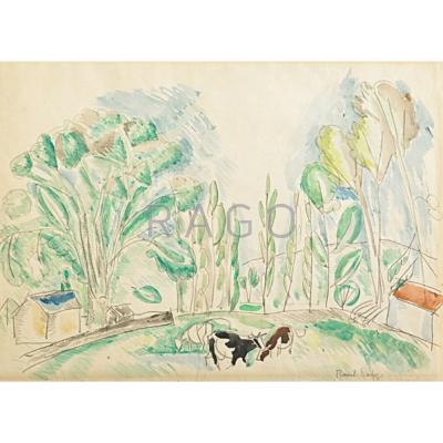 Appraisal: RAOUL DUFY French - Watercolor and pencil on paper landscape