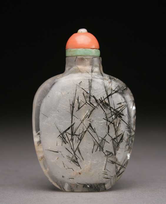 Appraisal: ANTIQUE HAIR CRYSTAL SNUFF BOTTLE Well hollowed antique hair crystal