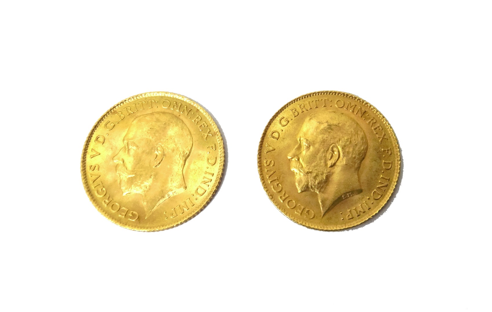 Appraisal: Two George V half sovereigns both Illustrated