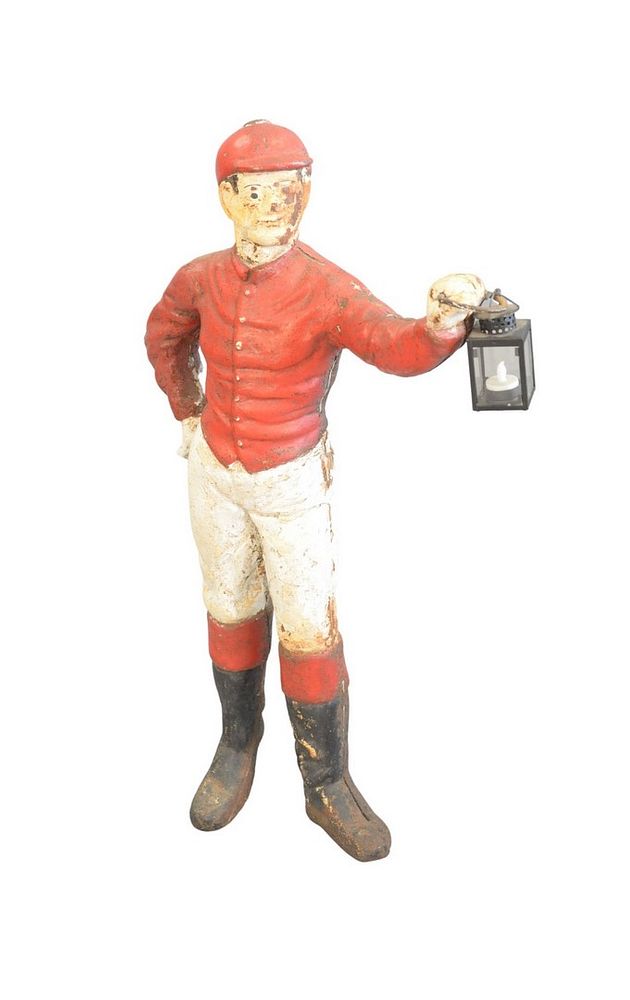 Appraisal: Iron Lawn Jockey height inches Provenance Thirty-five year collection of