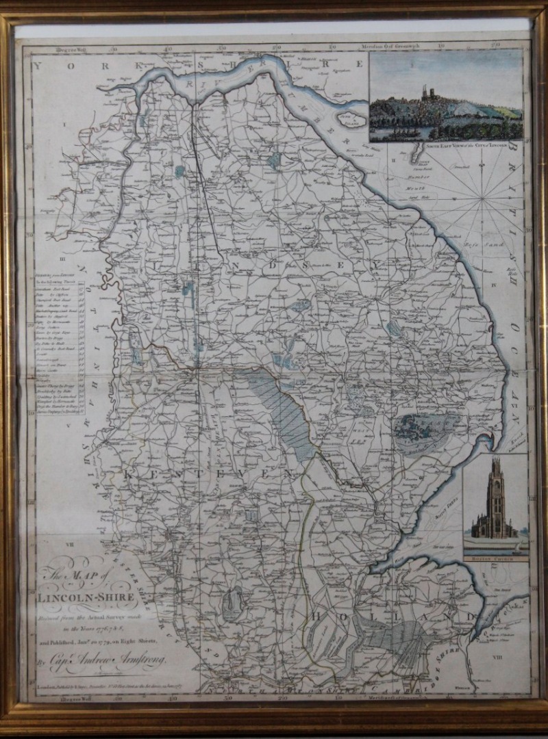 Appraisal: Armstrong Captain Andrew A map of Lincolnshire produced from the