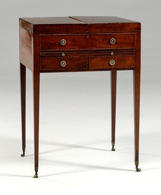 Appraisal: Fine Hepplewhite dressing table mahogany with hinged top opening to