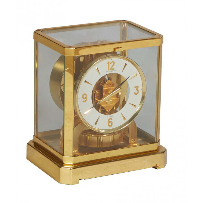 Appraisal: Jaeger LeCoultre Atmos Brass and Glass Mantel Clock Ser -