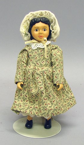 Appraisal: Unmarked Hitty doll Clothing appears original This doll may have