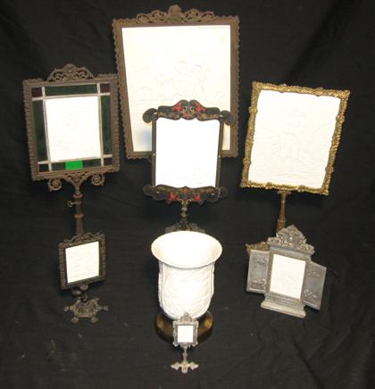 Appraisal: Collection of framed lithophane panels on stands together with one