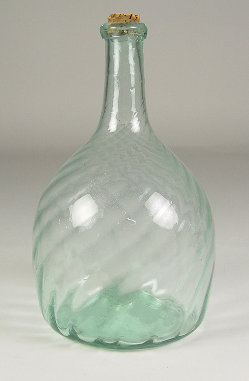 Appraisal: Swirled Flask Mid th Century Pontil base Finished lip Light