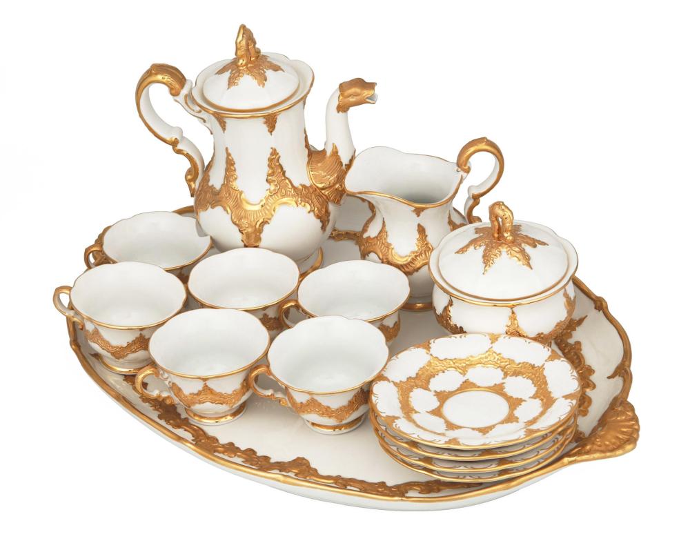 Appraisal: A Meissen gilt decorated porcelain coffee service Circa - Marked