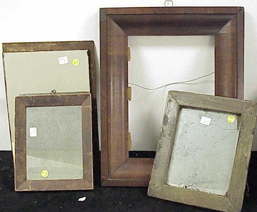 Appraisal: Three th C framed mirrors one with ogee mahogany frame