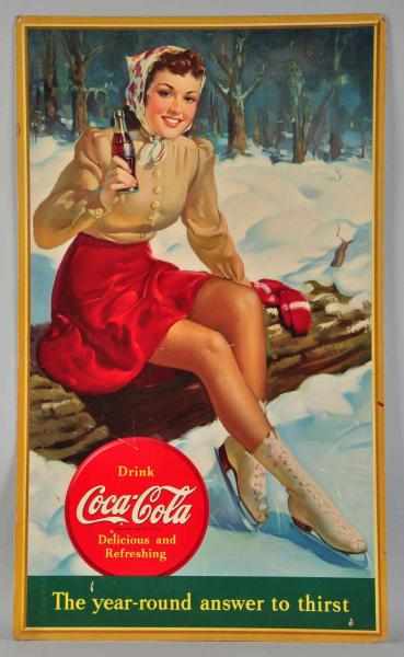 Appraisal: Large Coca-Cola Vertical Poster Good color remains with only light