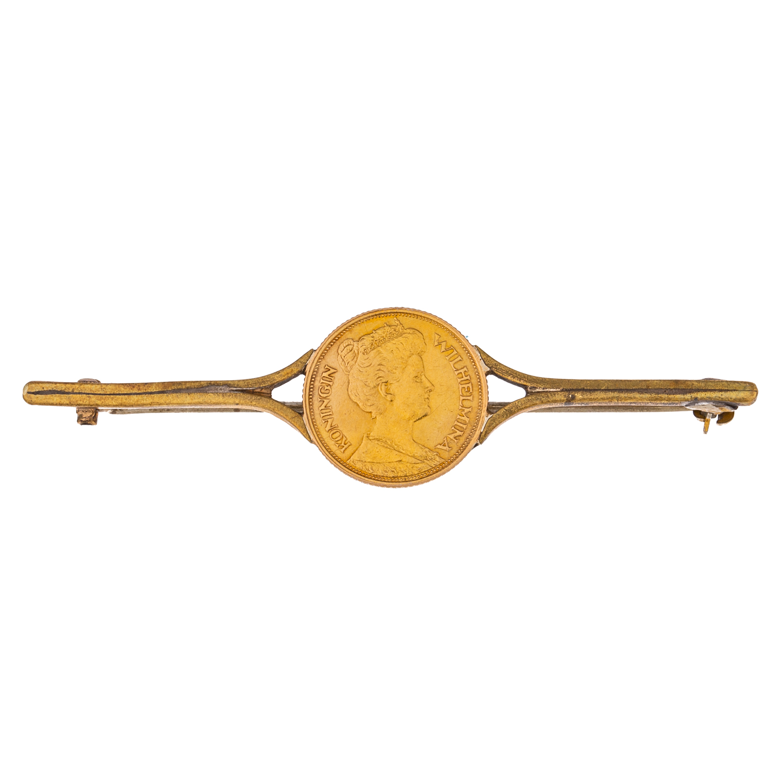 Appraisal: A NETHERLANDS GULDEN GOLD COIN PIN A gold Netherlands Gulden