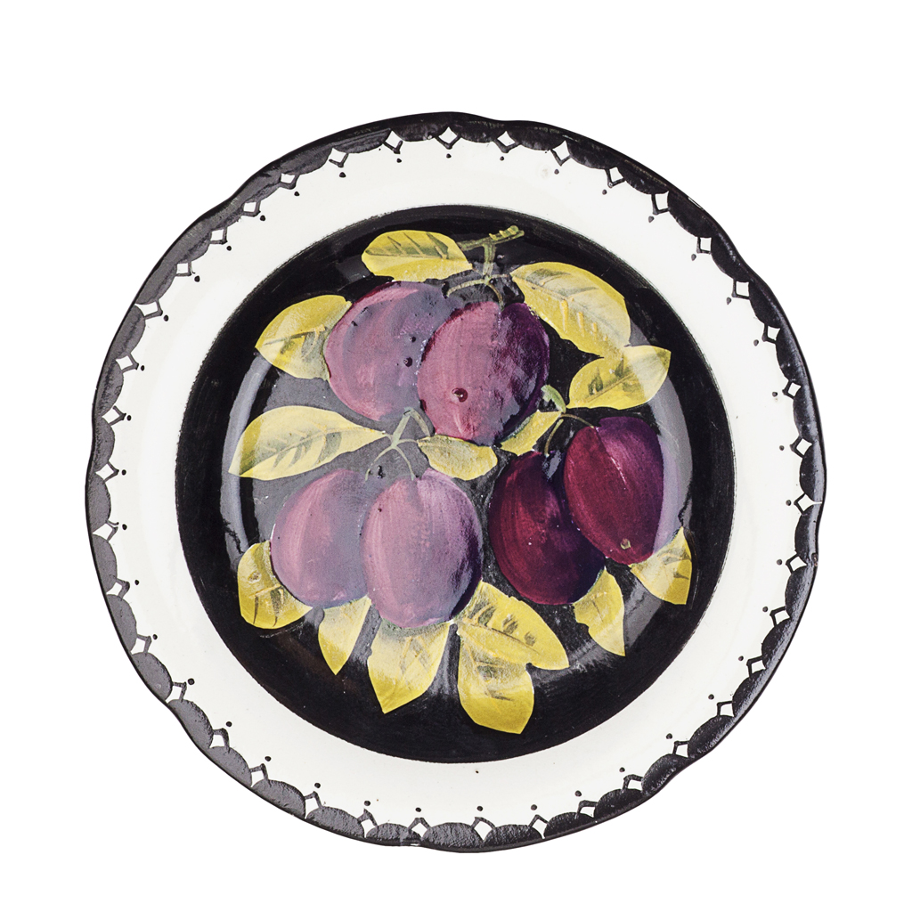 Appraisal: WEMYSS WARE 'PURPLE PLUMS' GORDON DESSERT PLATE EARLY TH CENTURY