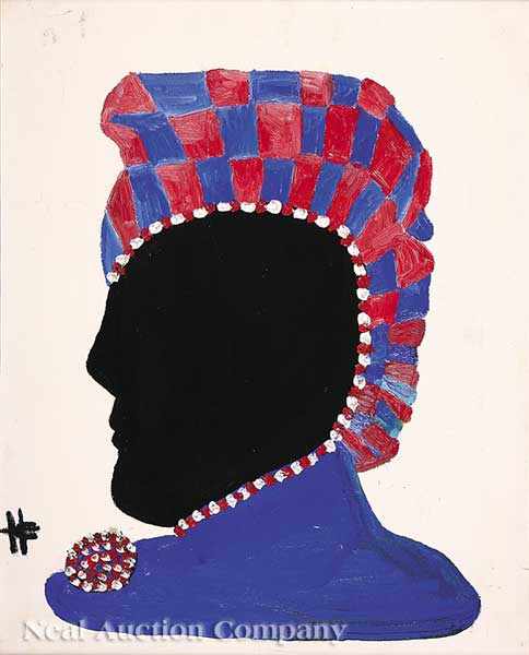 Appraisal: Clementine Hunter American Louisiana - African Head Dress Portrait of