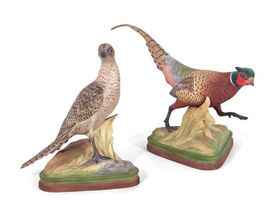 Appraisal: Pair Boehm Ring-Necked Pheasants no H W and H W