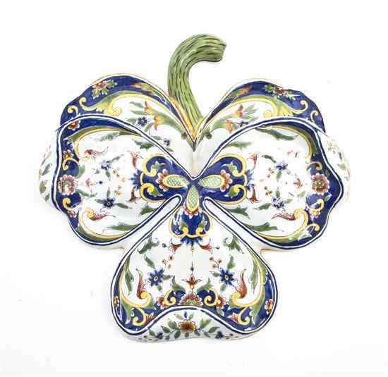 Appraisal: A French Faience Wall Pocket in the form of a