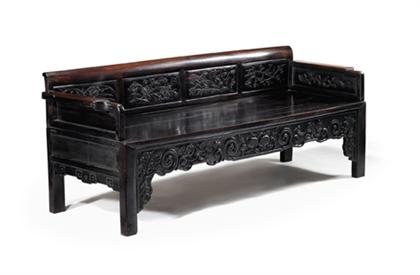 Appraisal: Fine Chinese hongmu bench early th century Of long rectangular