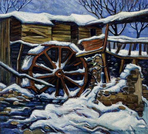 Appraisal: HALE WOODRUFF - The Old Mill in Winter Oil on