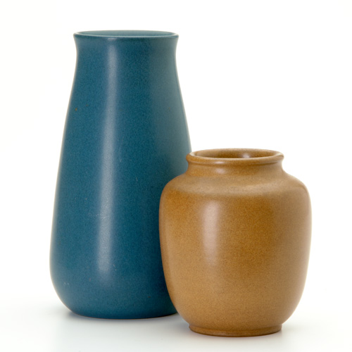 Appraisal: MARBLEHEAD Two vases the taller in indigo glaze the shorter