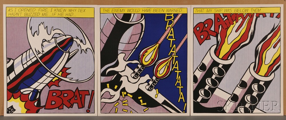 Appraisal: Roy Lichtenstein American - As I Opened Fire A Triptych