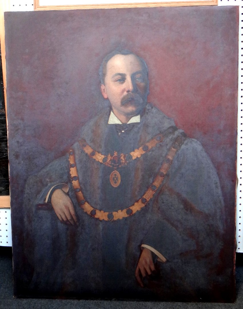 Appraisal: F Joergens early th century Portrait of a dignitary oil