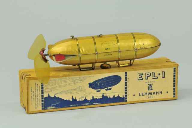 Appraisal: LEHMANN EPL I DIRIGIBLE Germany lithographed tin two gondolas appear