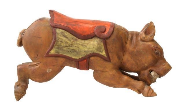 Appraisal: Forward-facing jumper carousel pig attributed to the Higareda workshop Mexico