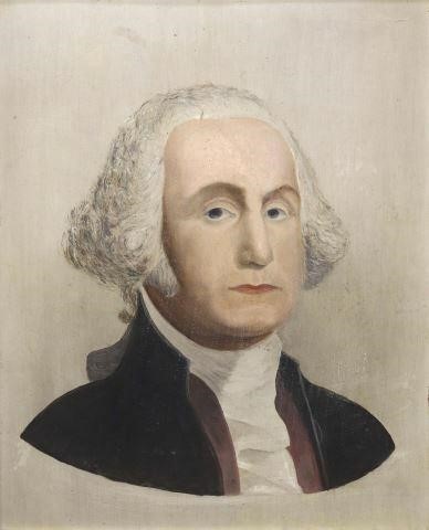 Appraisal: Framed oil on paperboard painting Portrait of George Washington -