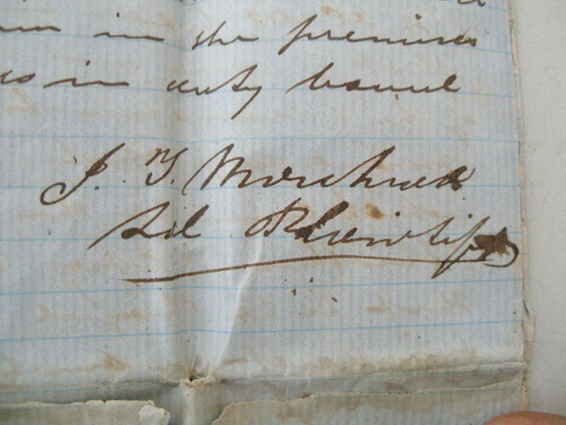 Appraisal: James Turner Morehead Autograph Document Signed pp to Guilford County