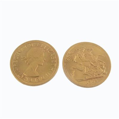 Appraisal: Two gold sovereigns