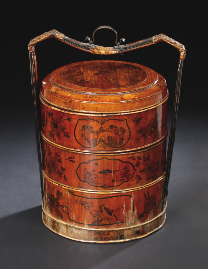 Appraisal: Chinese Three-Compartment Food Container early th century of circular form