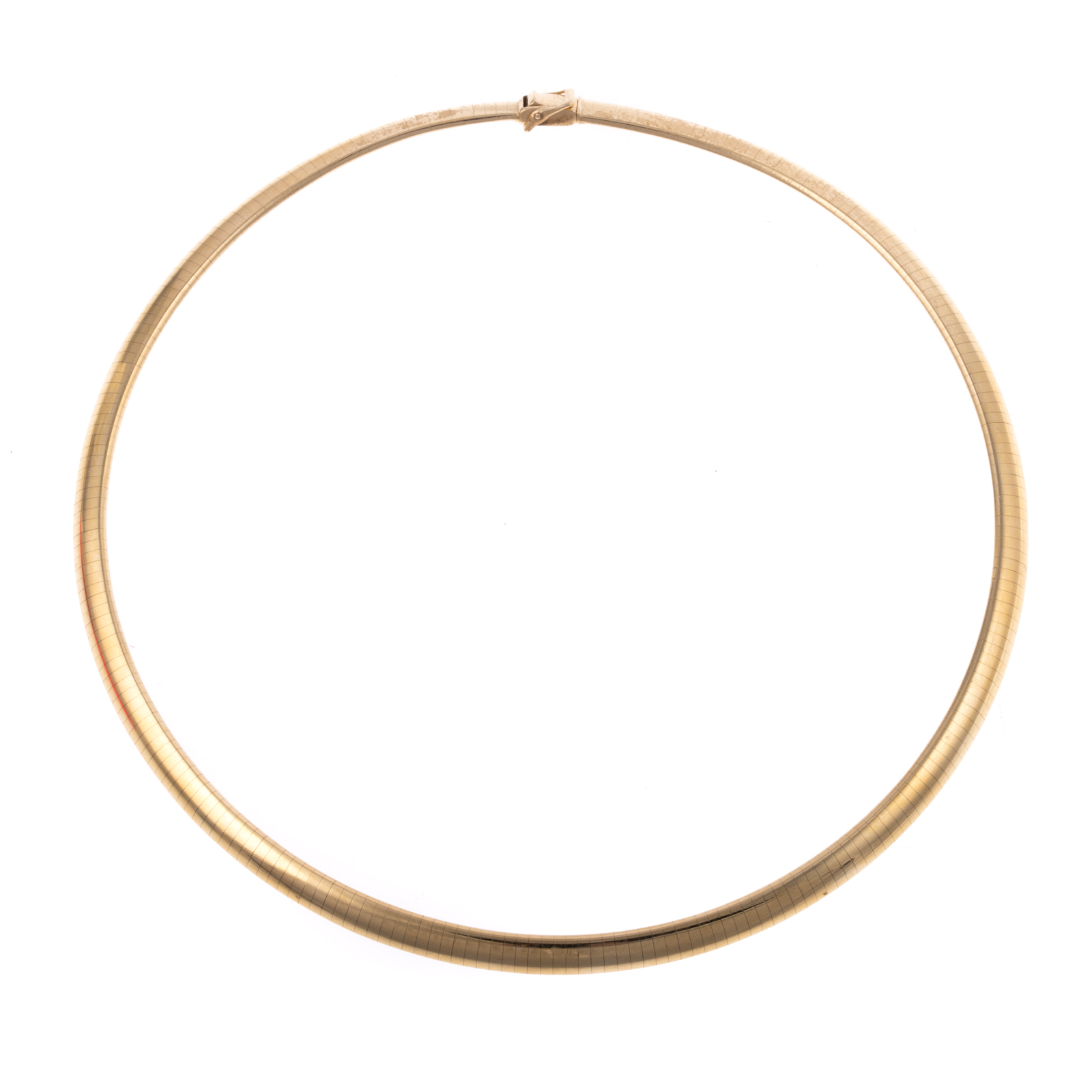 Appraisal: A K YELLOW GOLD OMEGA NECKLACE MADE IN ITALY K