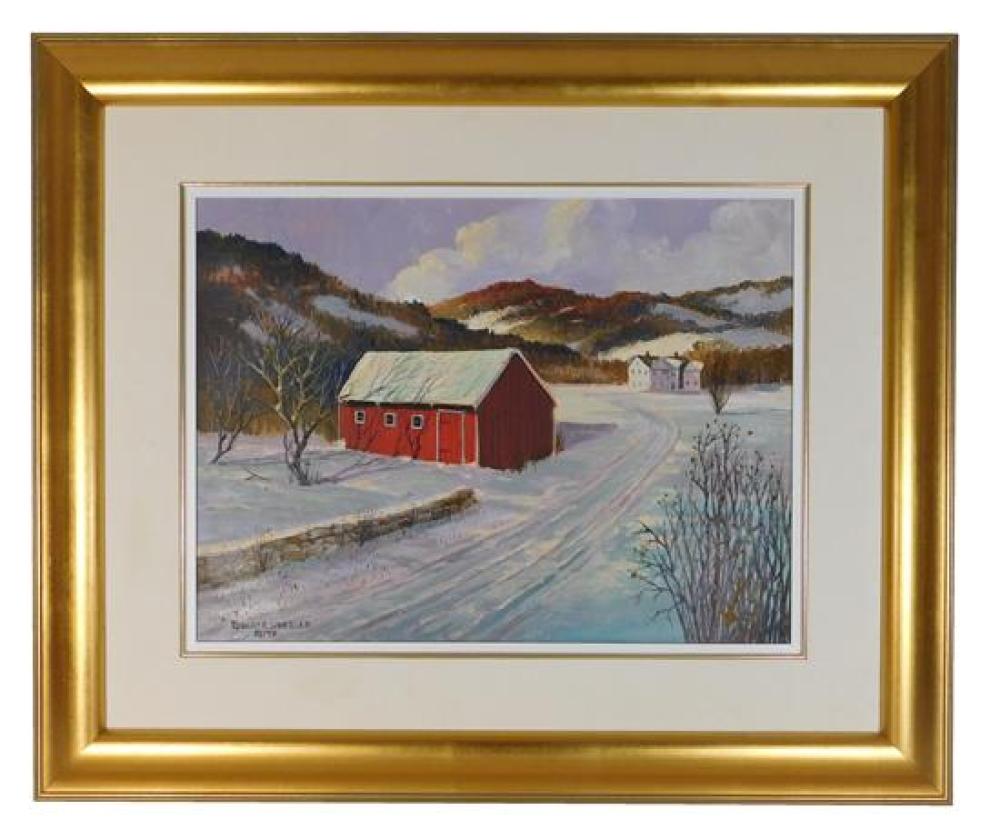 Appraisal: Robert P Wheeler American - oil on canvas depicts snow