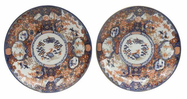 Appraisal: pair Japanese porcelain chargers in the Imari palette center reserve