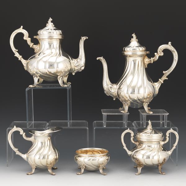 Appraisal: CAMUSSO STERLING SILVER FIVE PIECE COFFEE AND TEA SET Coffee