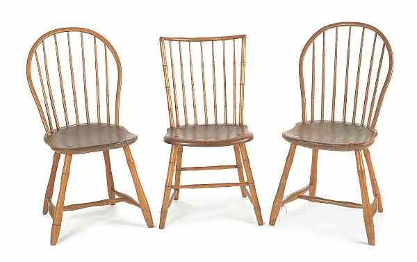 Appraisal: Three Pennsylvania Windsor chairs ca