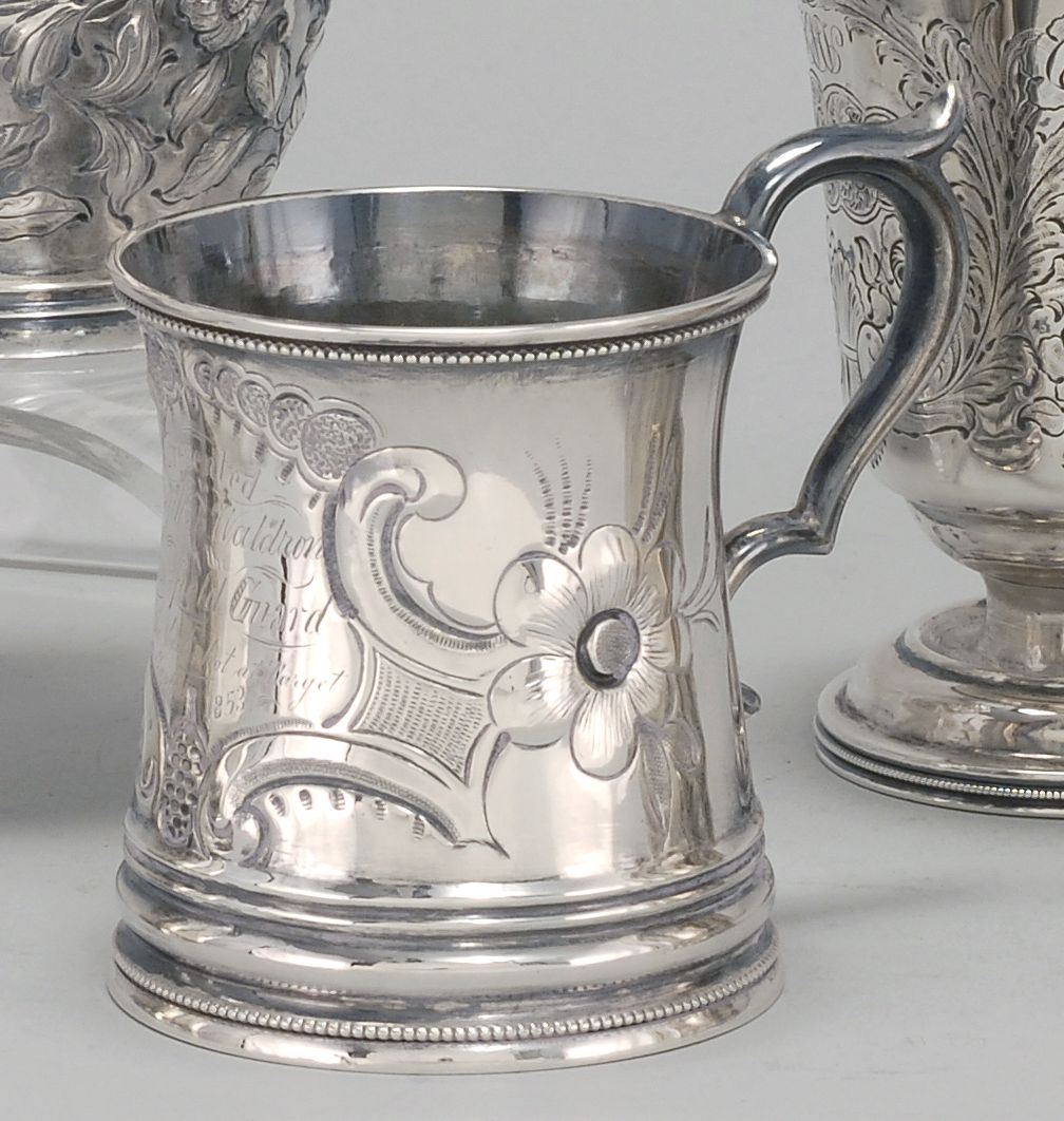 Appraisal: AMERICAN SILVER HANDLED CUP New York Mid- th CenturyBy Henry