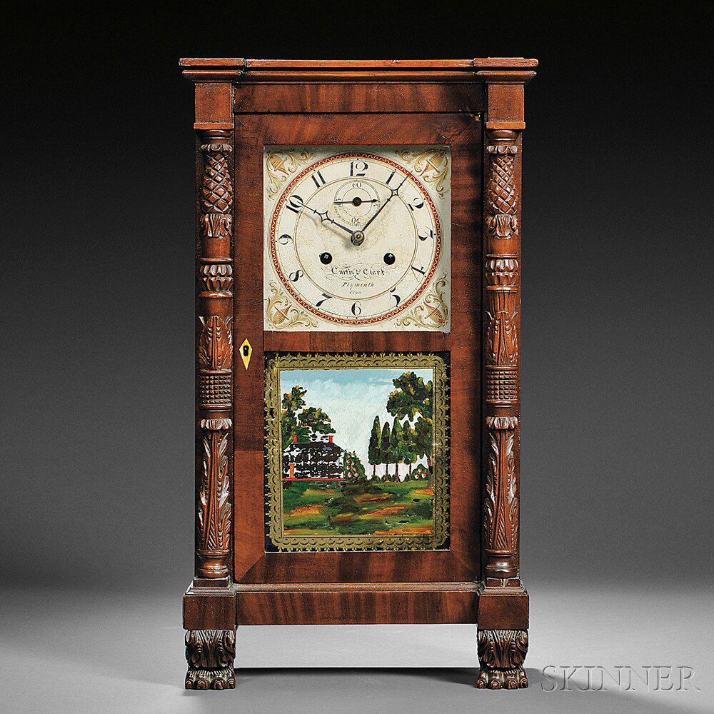 Appraisal: Curtis Clark Miniature Salem Bridge Shelf Clock Plymouth Connecticut c