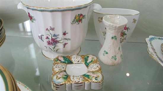 Appraisal: TWO SPODE VASES BELEEK VASE AND CAPODIMONTE DISH