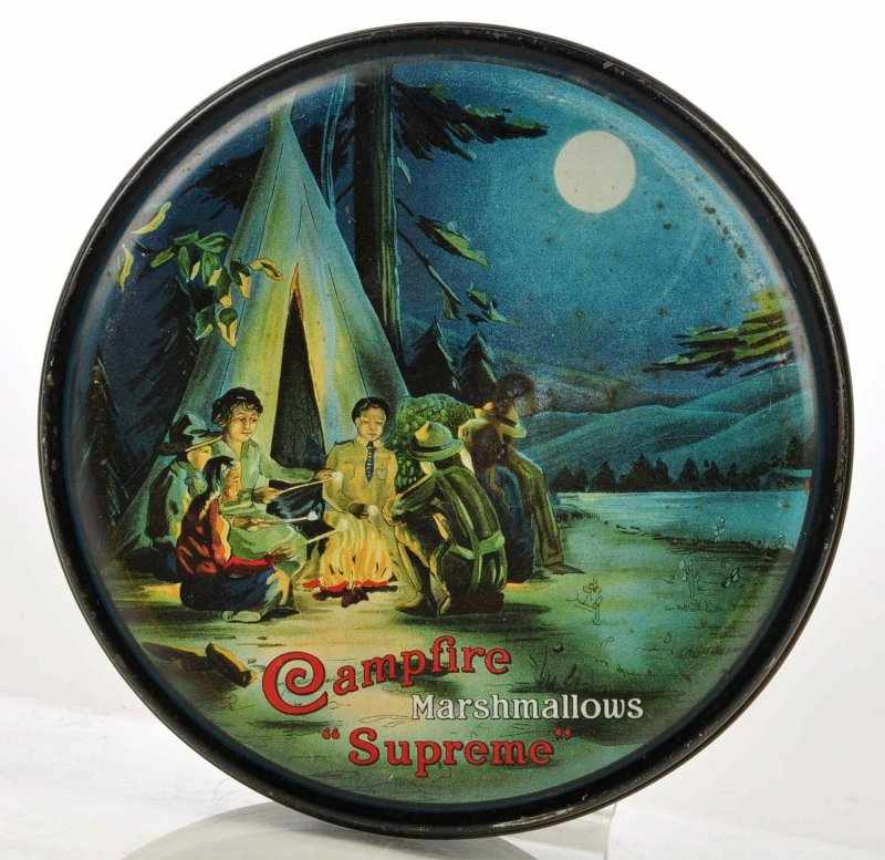 Appraisal: Campfire Supreme Marshmallow Tin Description Classic Campfire Marshmallows round tin